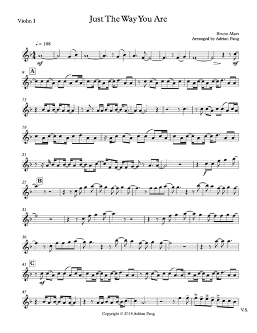 Just The Way You Are String Quartet scores gallery preview page 1