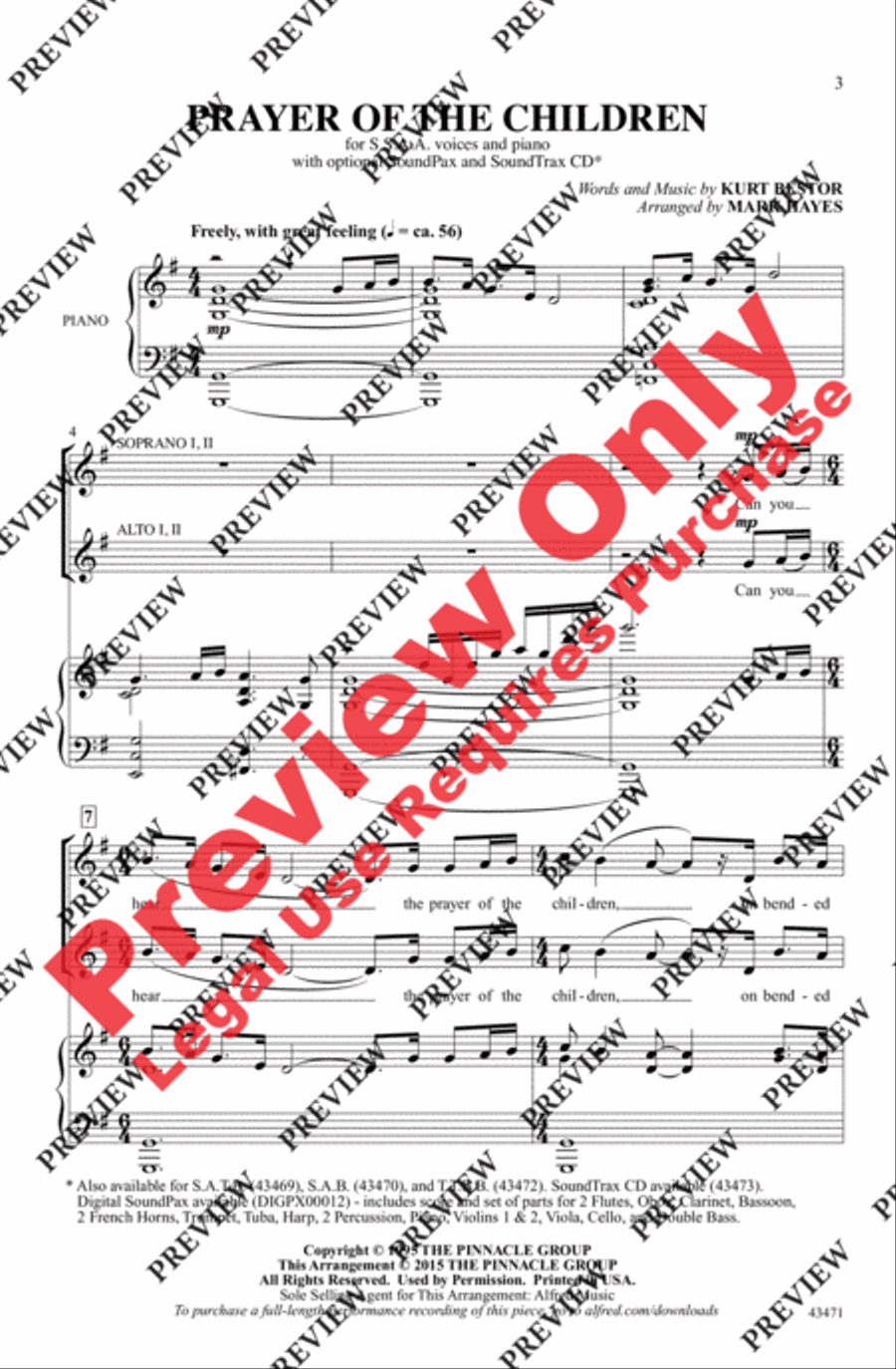 Prayer of the Children Prayer of the Children Women's Choir scores gallery preview page 2