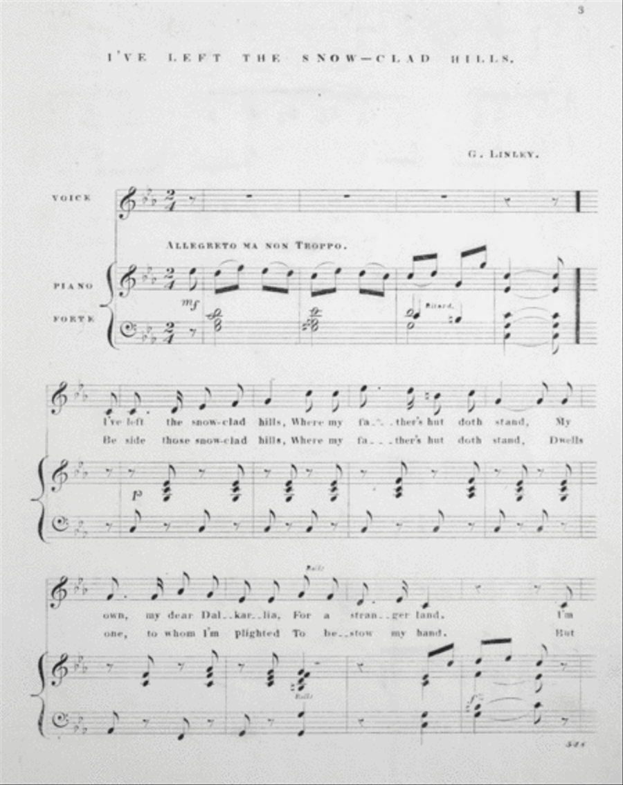 I've Left the Snow-Clad Hills Voice scores gallery preview page 2