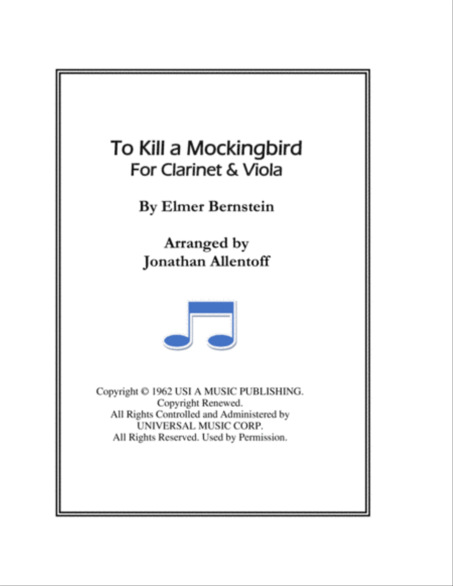 To Kill A Mockingbird Clarinet scores gallery preview page 1