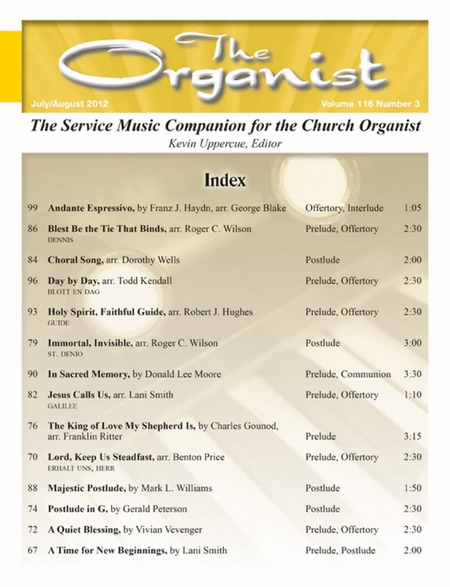 The Organist Jul/Aug 2012 - Magazine Issue
