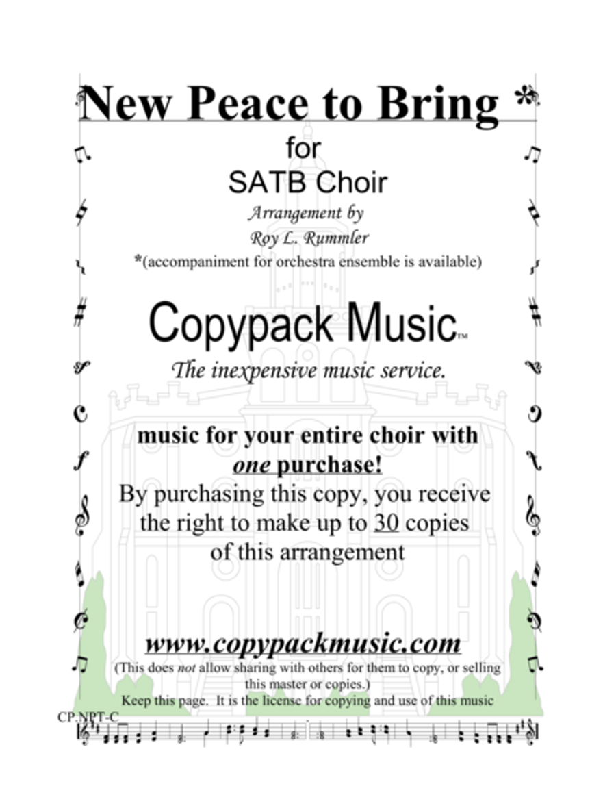 New Peace to Bring 4-Part scores gallery preview page 1