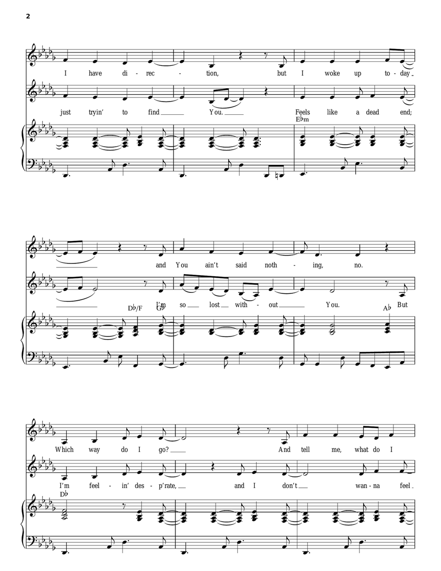 I'm Running Piano, Vocal, Guitar scores gallery preview page 2