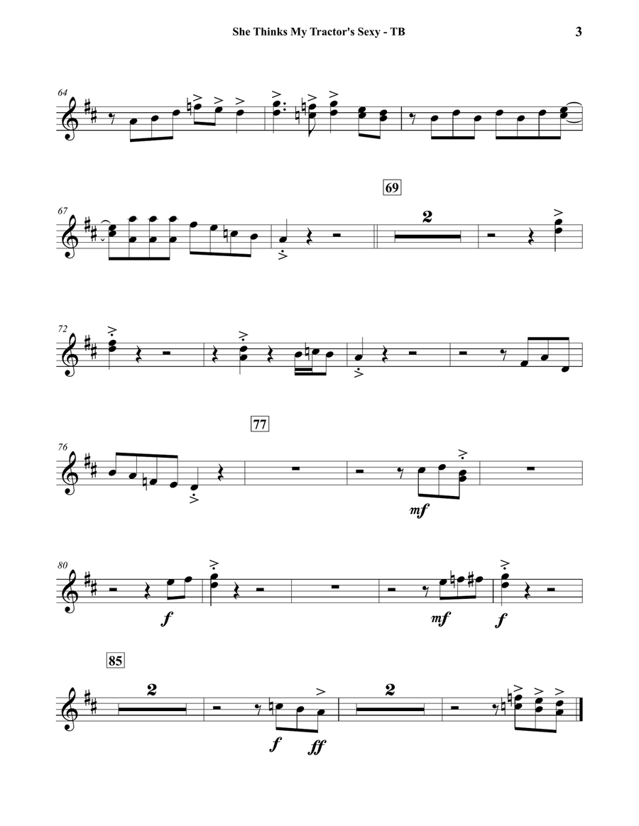 She Thinks My Tractor's Sexy Concert Band scores gallery preview page 3