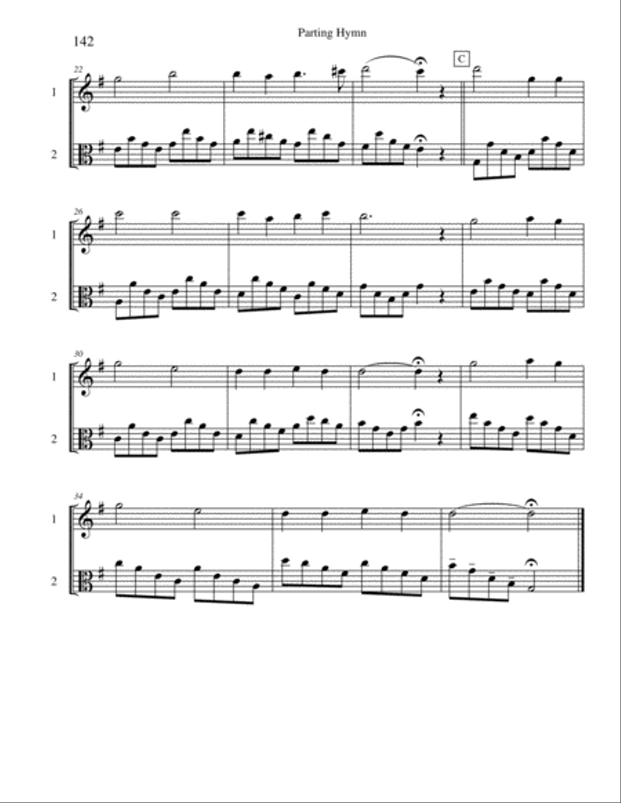 Ten Selected Hymns for the Performing Duet, Vol. 8 - violin and viola String Duet scores gallery preview page 2