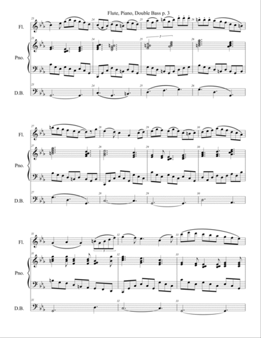 Flute Piano Double Bass - A Nocturn Flute scores gallery preview page 4