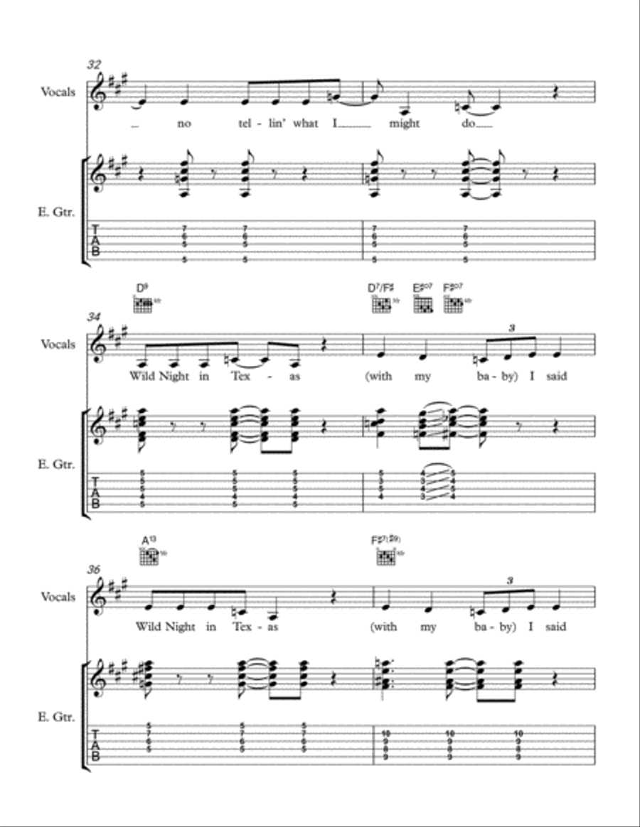 Wild Night In Texas Electric Guitar scores gallery preview page 6
