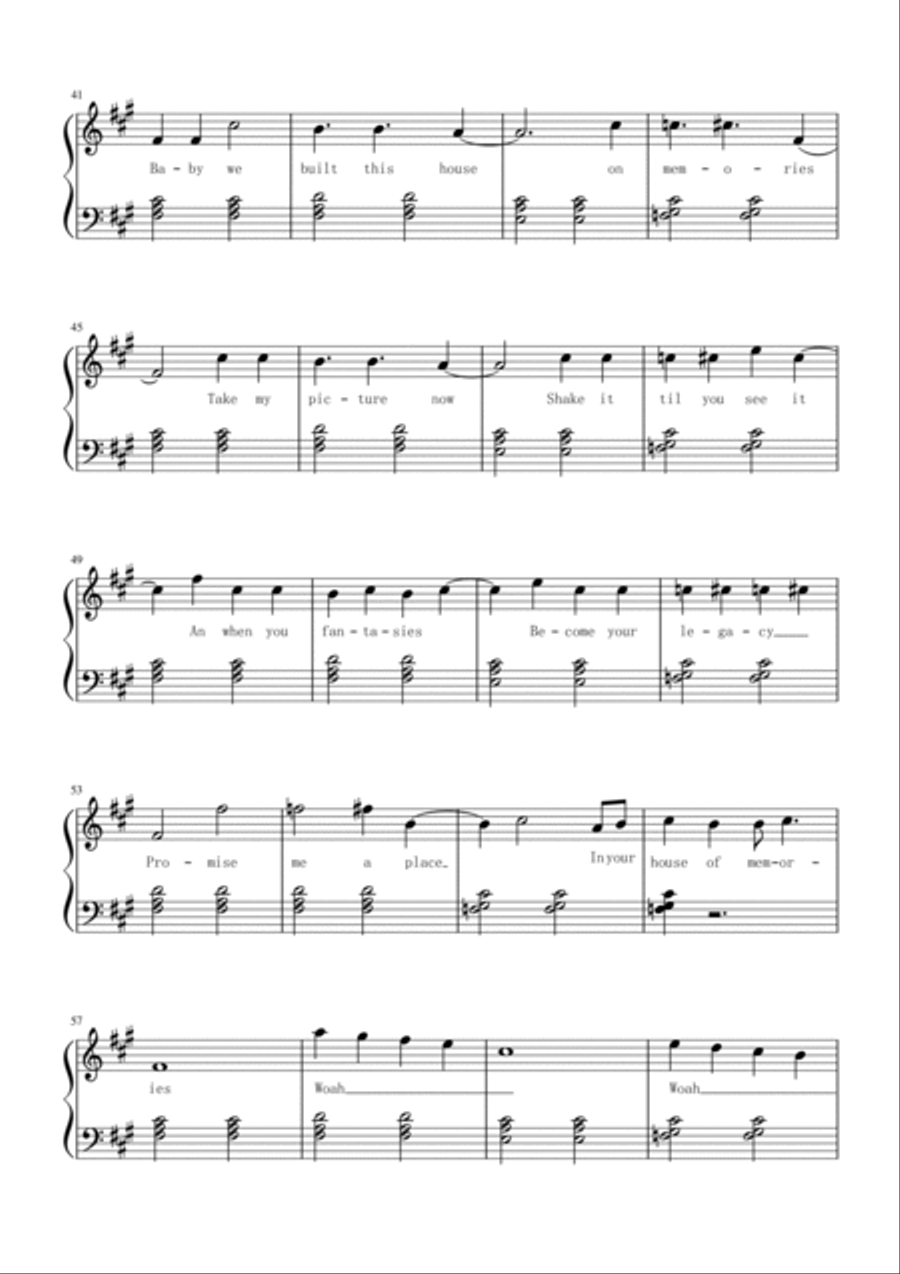 House Of Memories Piano Solo scores gallery preview page 3