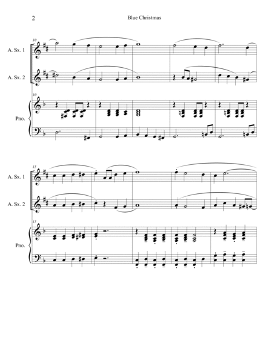 Blue Christmas Blue Christmas Woodwind Duet scores gallery preview page 2