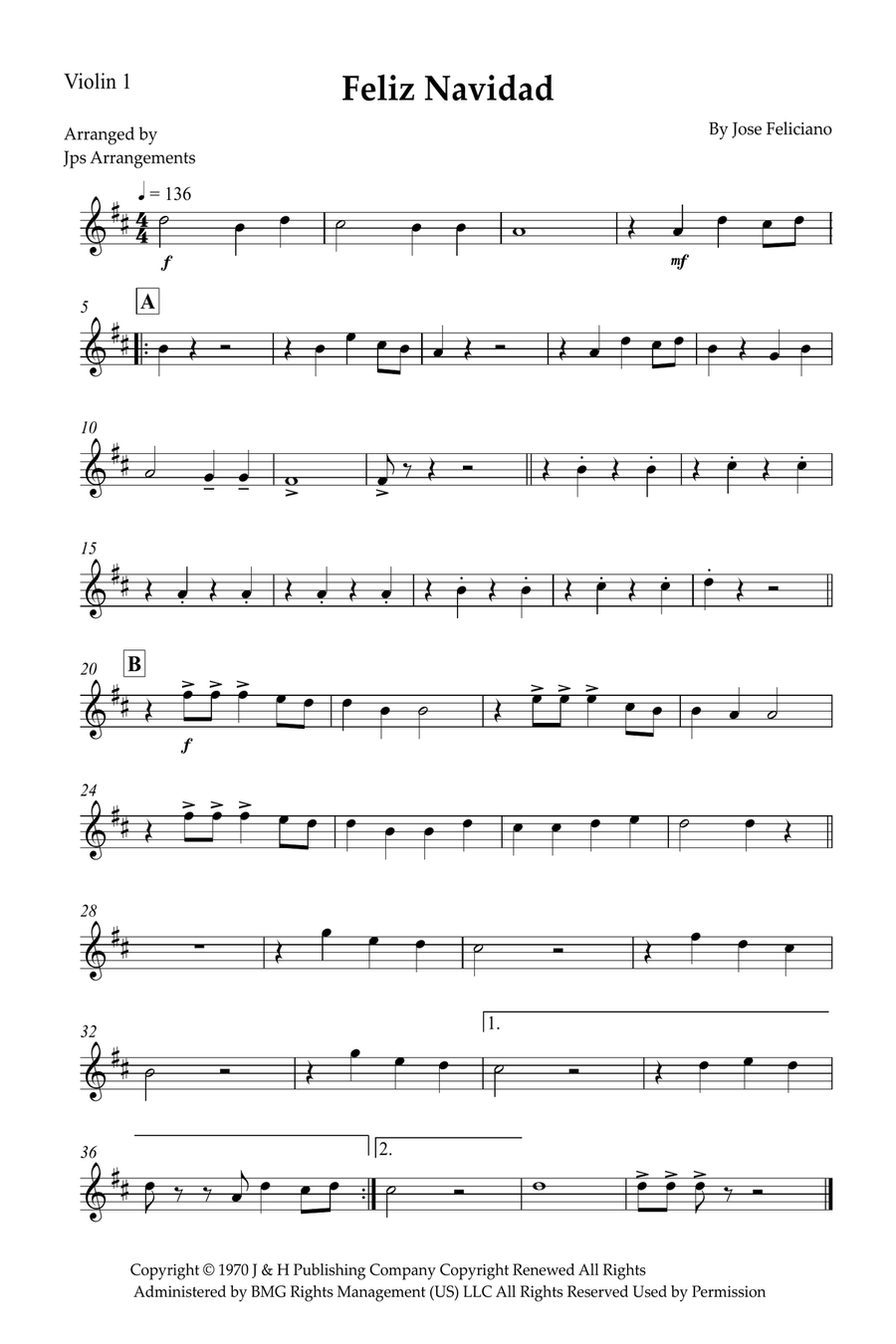 Feliz Navidad String Quartet scores gallery preview page 5