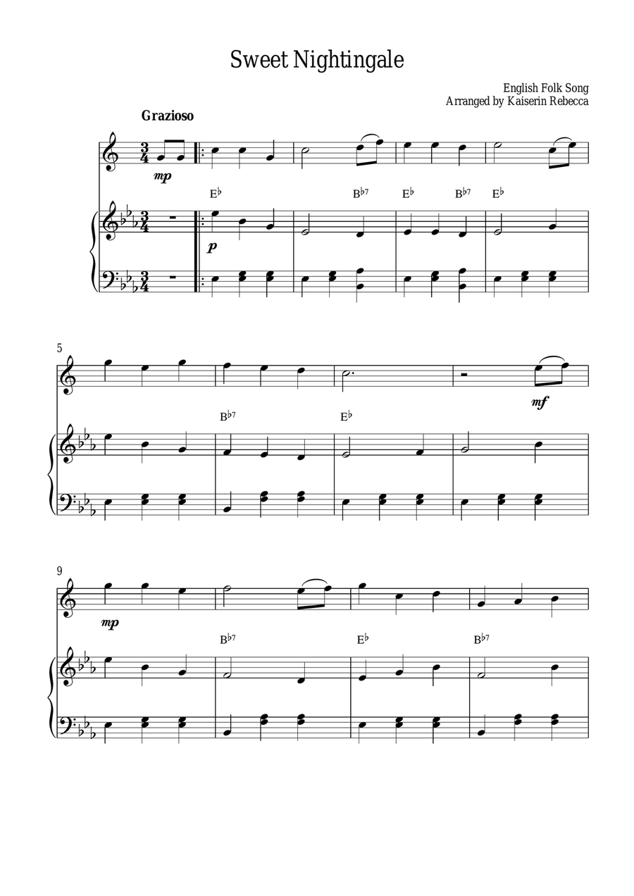 Sweet Nightingale Alto Saxophone scores gallery preview page 1