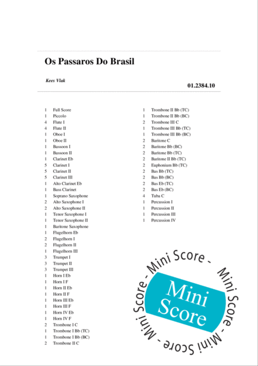 Os Passaros Do Brasil Concert Band scores gallery preview page 4