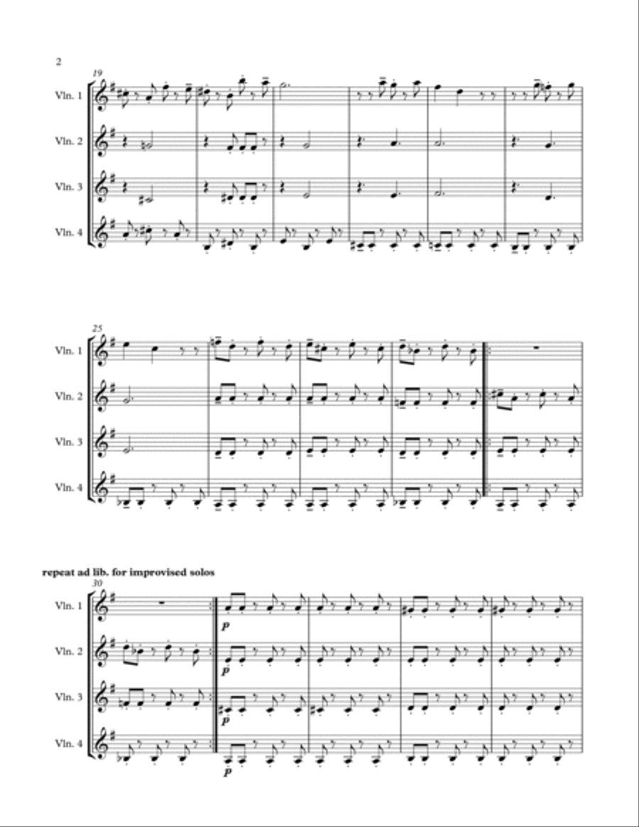 Picarón for four violins Picarón for four violins Violin Solo scores gallery preview page 2