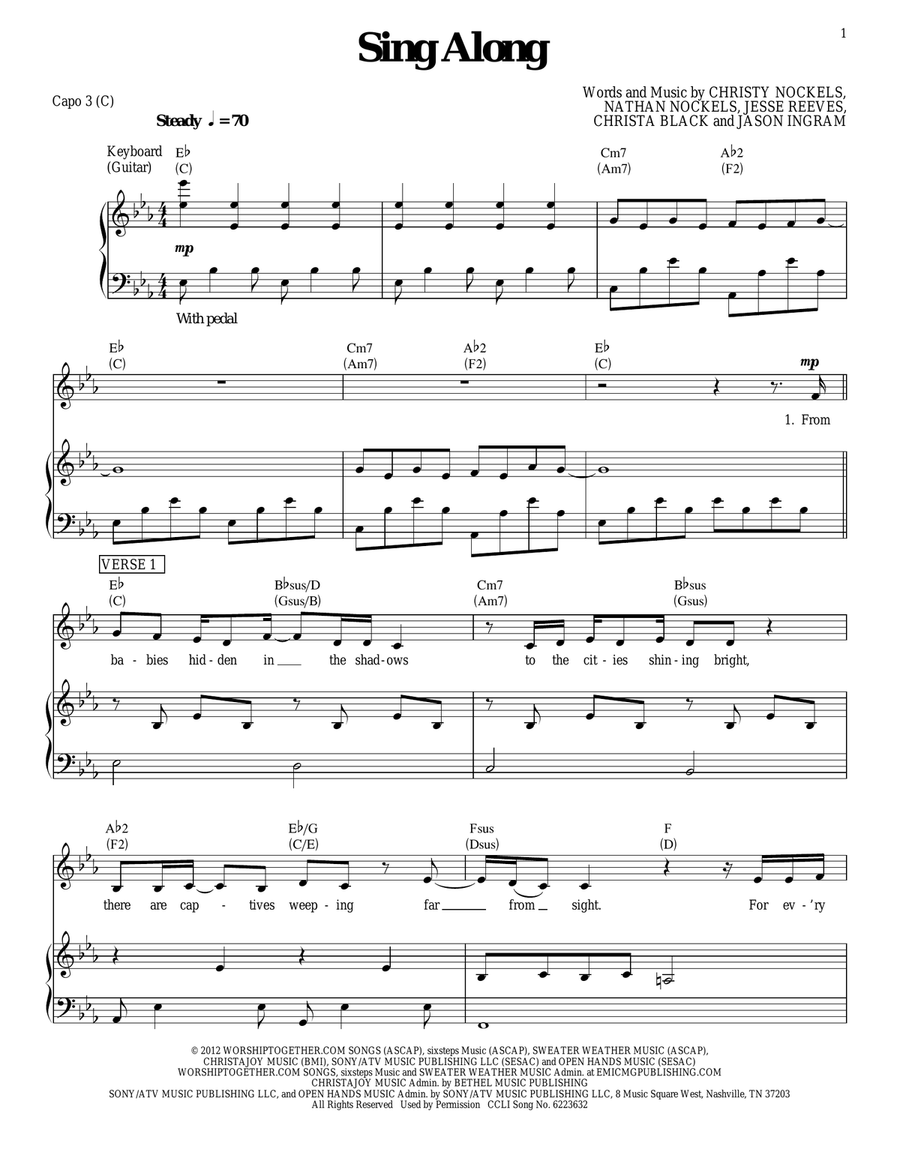 Sing Along Sing Along Piano, Vocal, Guitar scores gallery preview page 1