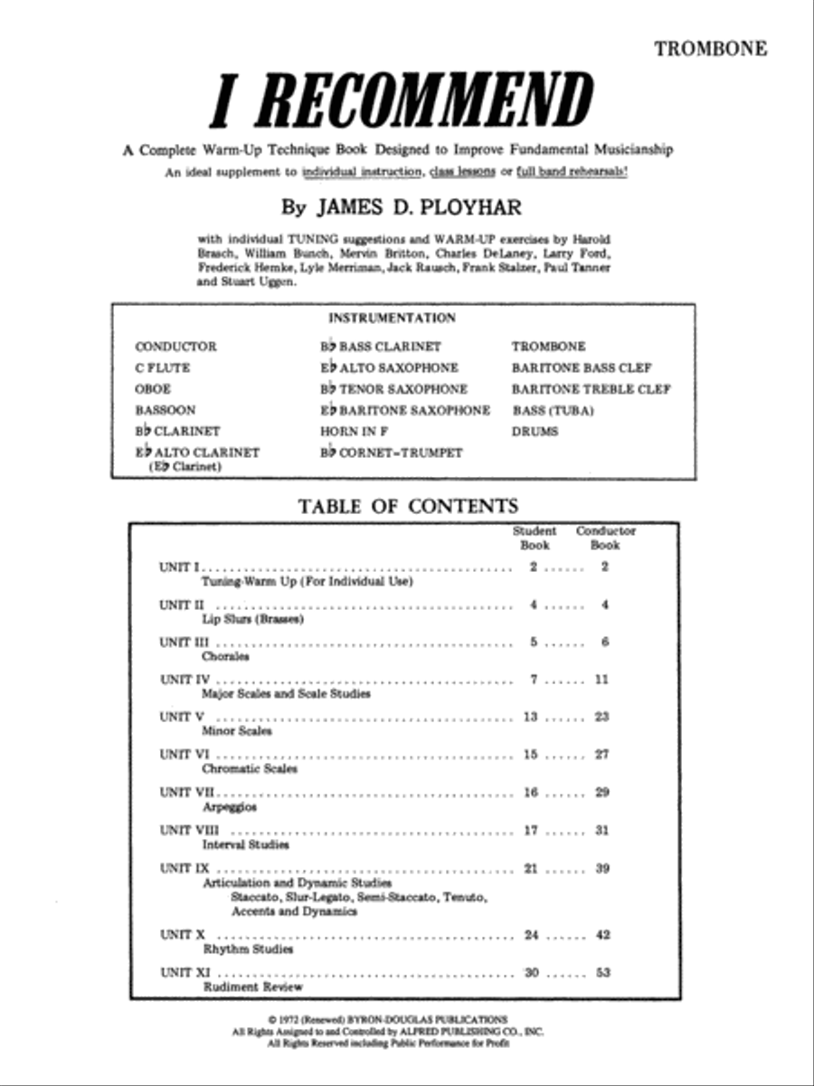 I Recommend I Recommend Concert Band Methods scores gallery preview page 2