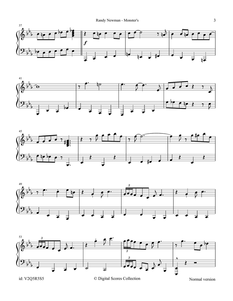 Monsters Inc. Piano Solo scores gallery preview page 3