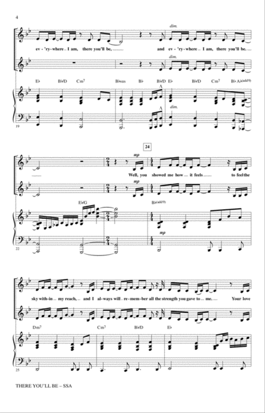 There You'll Be (from Pearl Harbor) (arr. Mac Huff) SSA scores gallery preview page 3