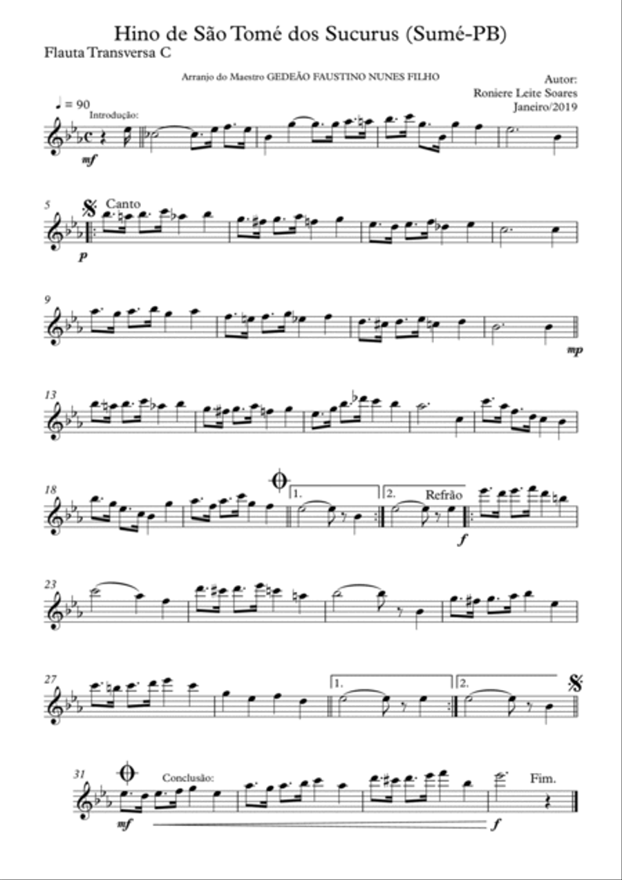 HINO DE SÃO TOMÉ DOS SUCURUS Concert Band scores gallery preview page 5