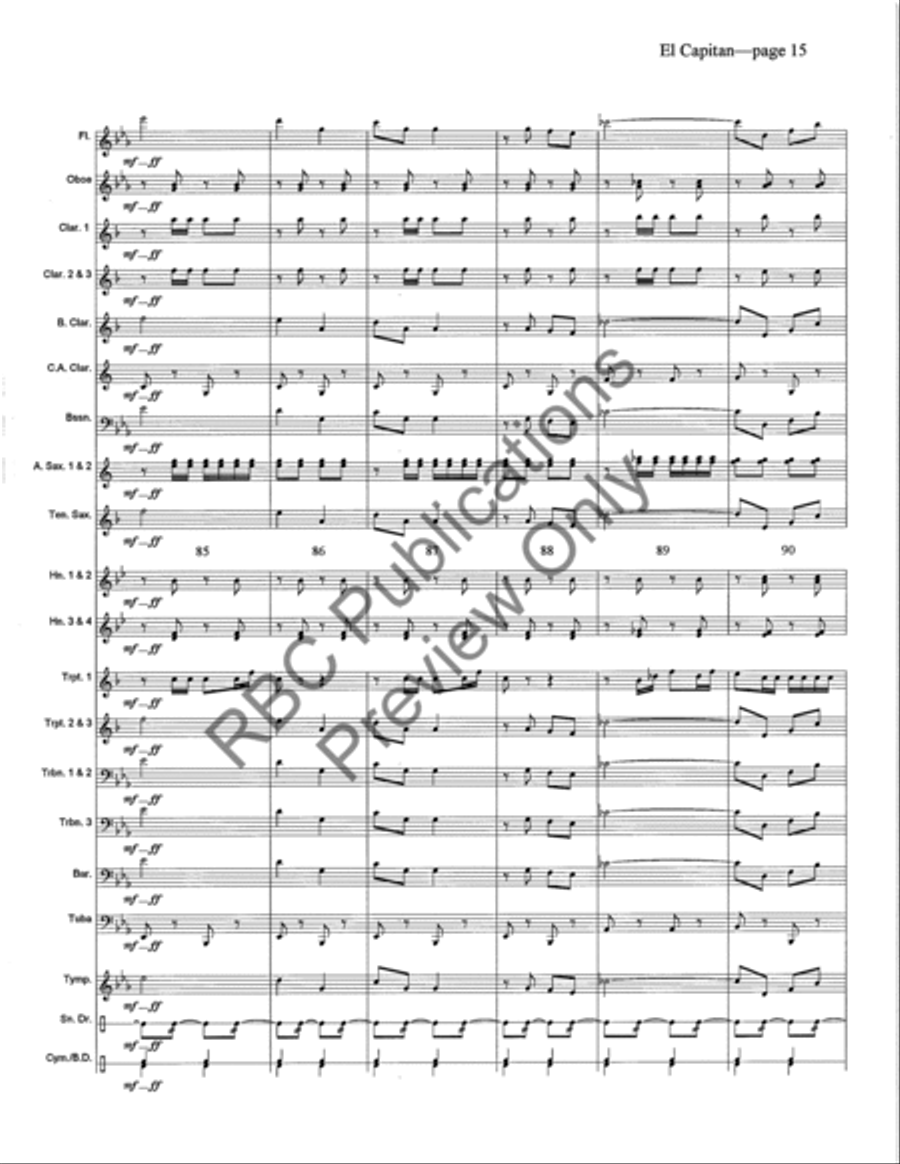 El Capitan Concert Band scores gallery preview page 18