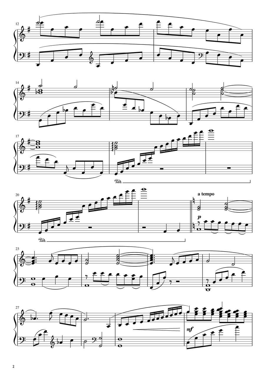 I Had A Farm In Africa (main Title) Piano Solo scores gallery preview page 2