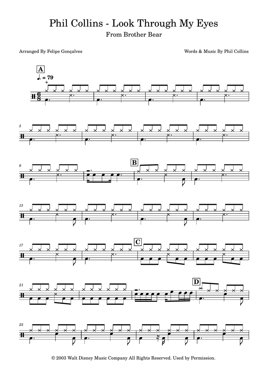 Look Through My Eyes Drum Set scores gallery preview page 1