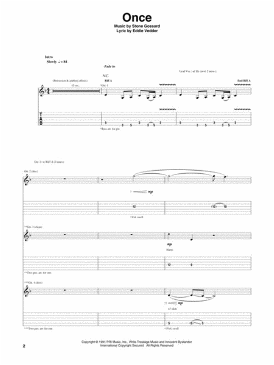 Pearl Jam – Ten Pearl Jam – Ten Electric Guitar scores gallery preview page 3