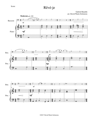 Rêvé-je (Am I dreaming) for bassoon and piano