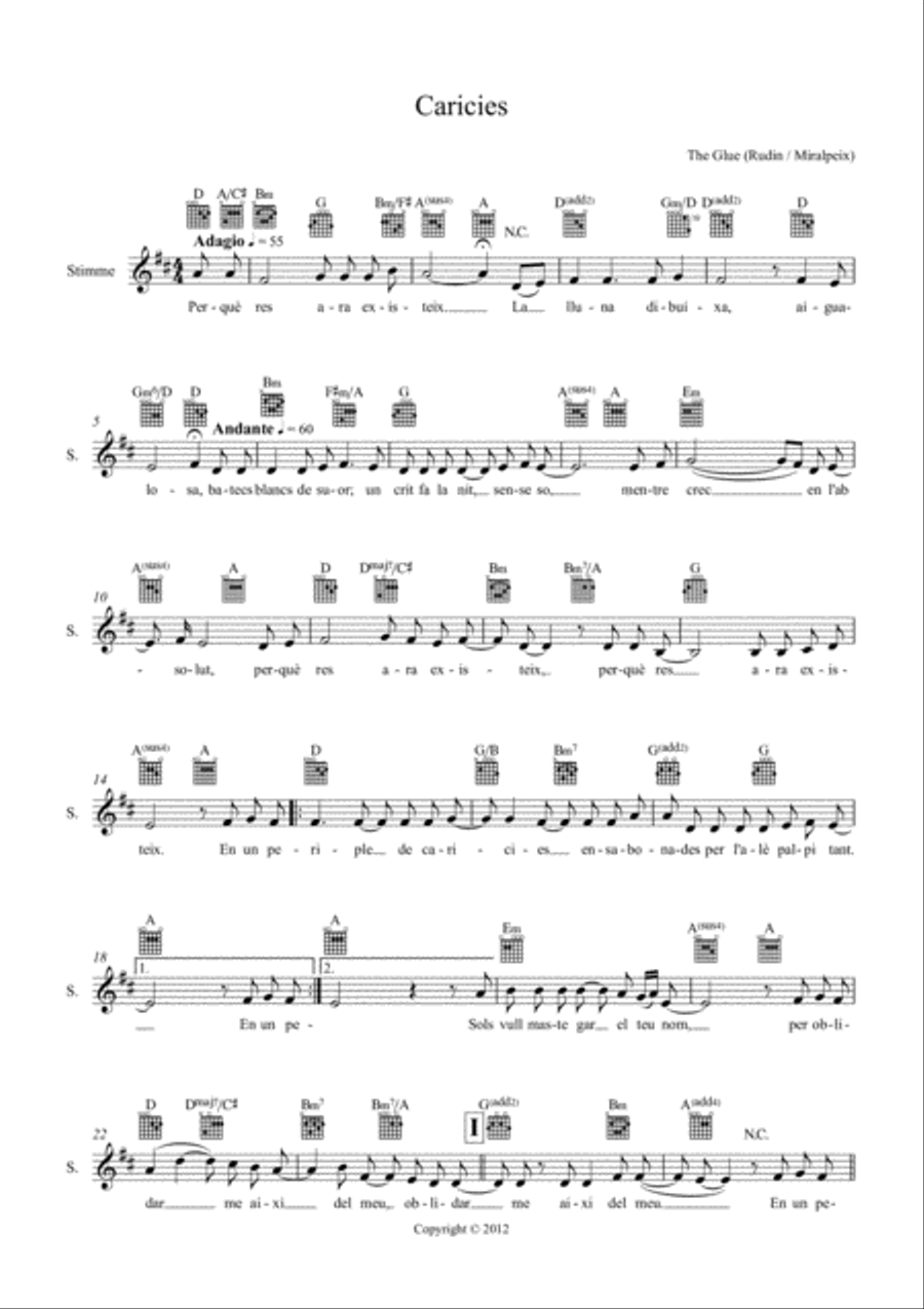 Caricies Caricies Voice Solo scores gallery preview page 1