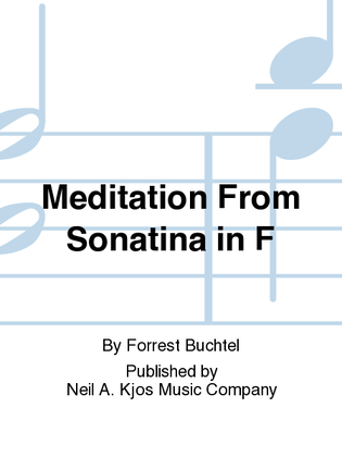 Book cover for Meditation From Sonatina in F