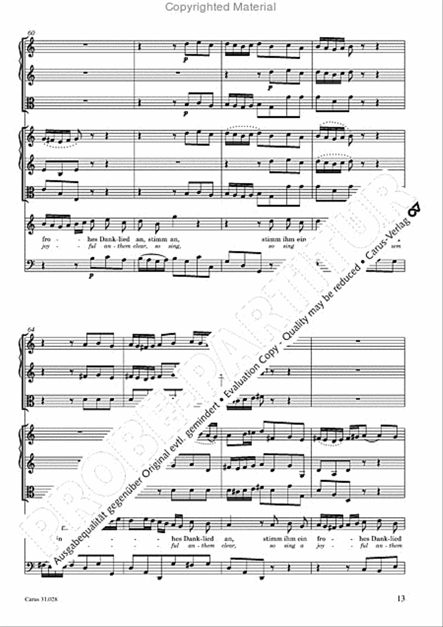 Rejoice! The passing year is ended (Gottlob! nun geht das Jahr zu Ende) 4-Part scores gallery preview page 15
