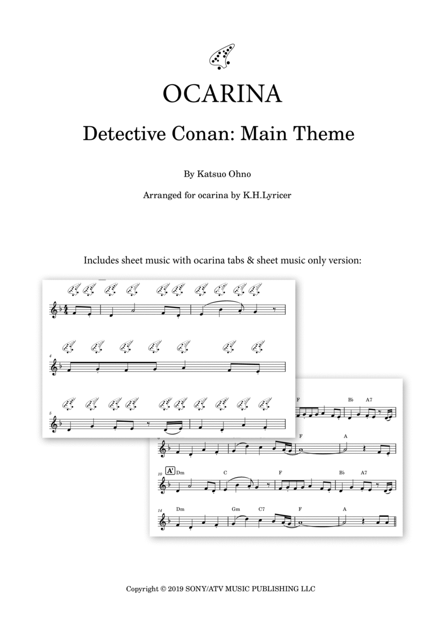 Detective conan saxophone sheet music on sale