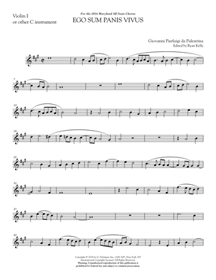 Ego sum panis vivus (ed. Ryan Kelly) - Violin 1