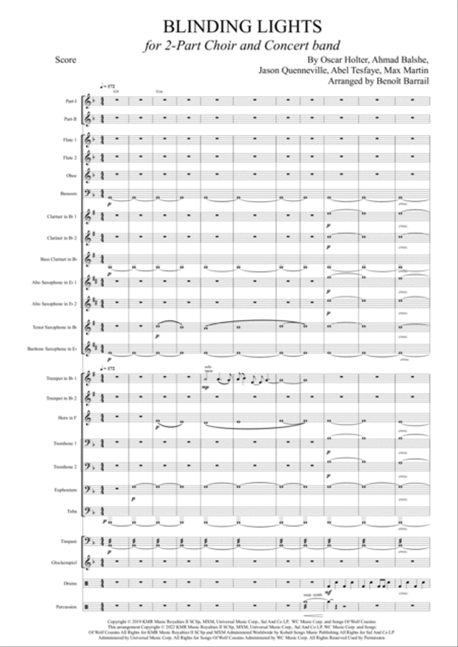 Blinding Lights Concert Band scores gallery preview page 5