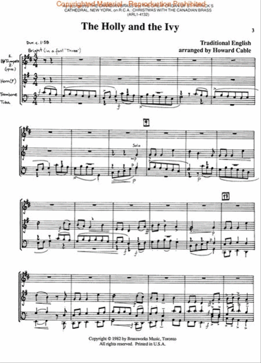 Holly and the Ivy Brass Quintet scores gallery preview page 2