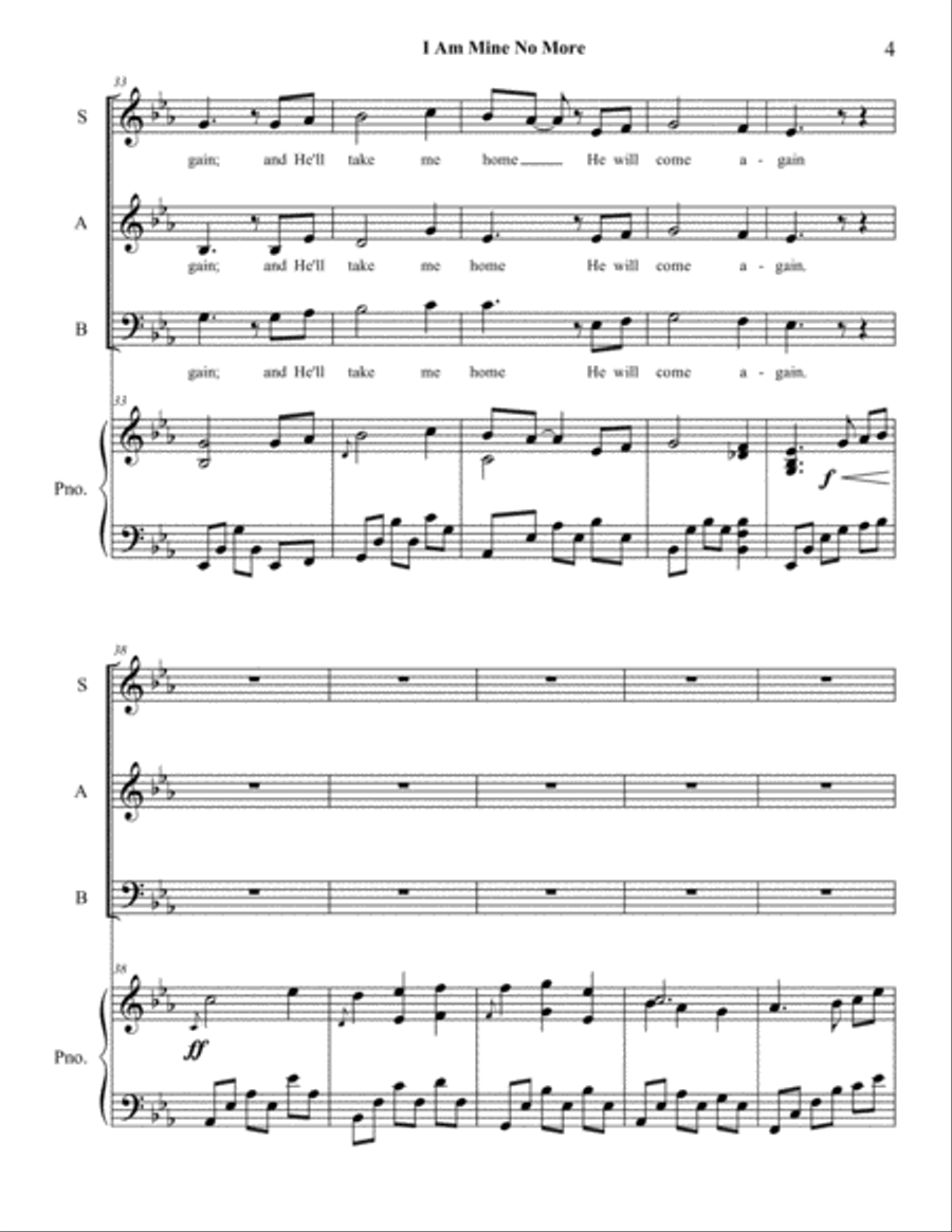 I Am Mine No More 3-Part scores gallery preview page 4