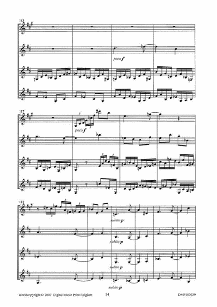 Capriccio, Dance & Chaconne Clarinet Quartet scores gallery preview page 5