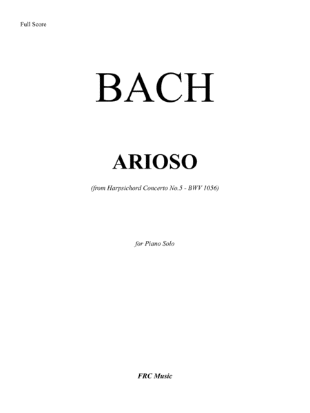 Arioso (from Harpsichord Concerto No.5 - BWV 1056) image number null