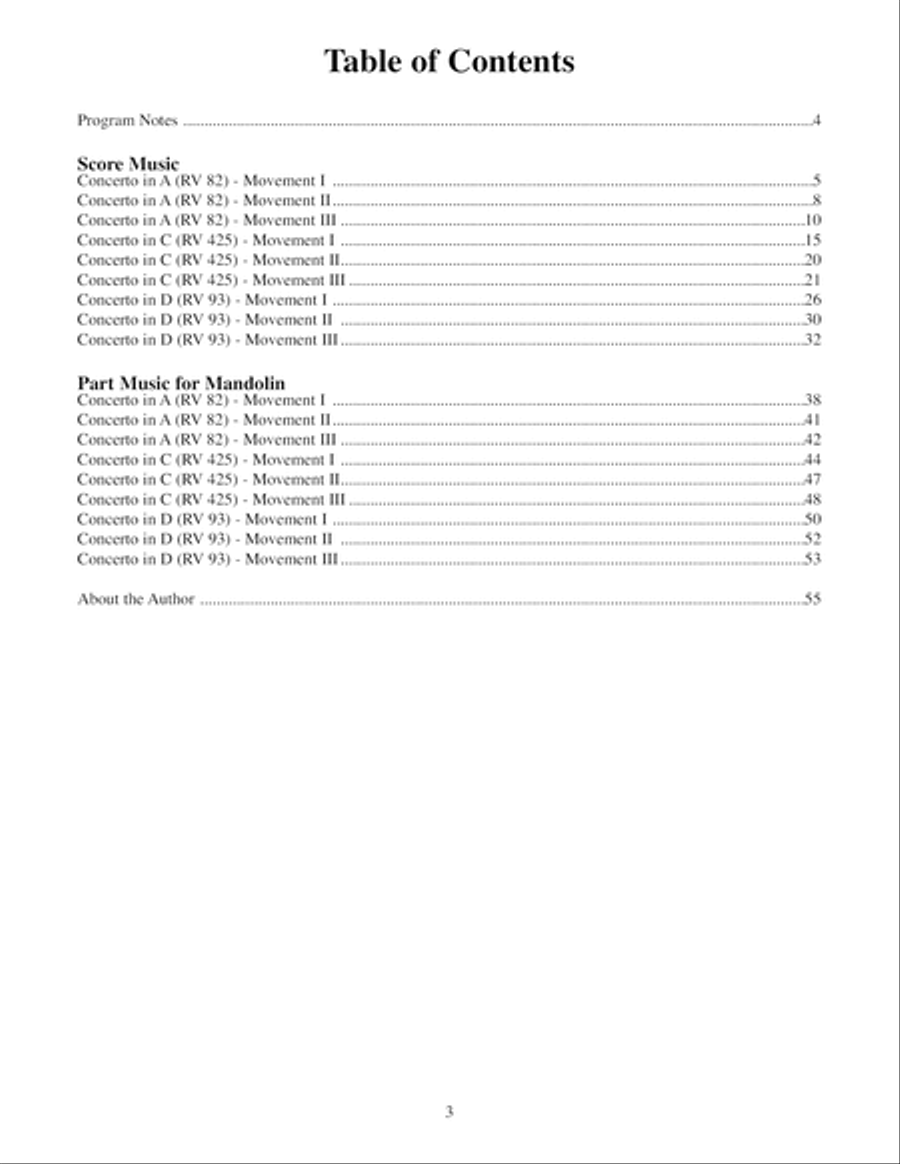 Vivaldi Concertos for Mandolin Classical Guitar scores gallery preview page 4