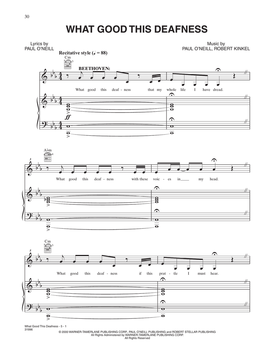 What Good This Deafness What Good This Deafness Piano, Vocal, Guitar scores gallery preview page 1
