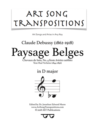 DEBUSSY: Paysage Belges: Chevaux de bois (transposed to D major)
