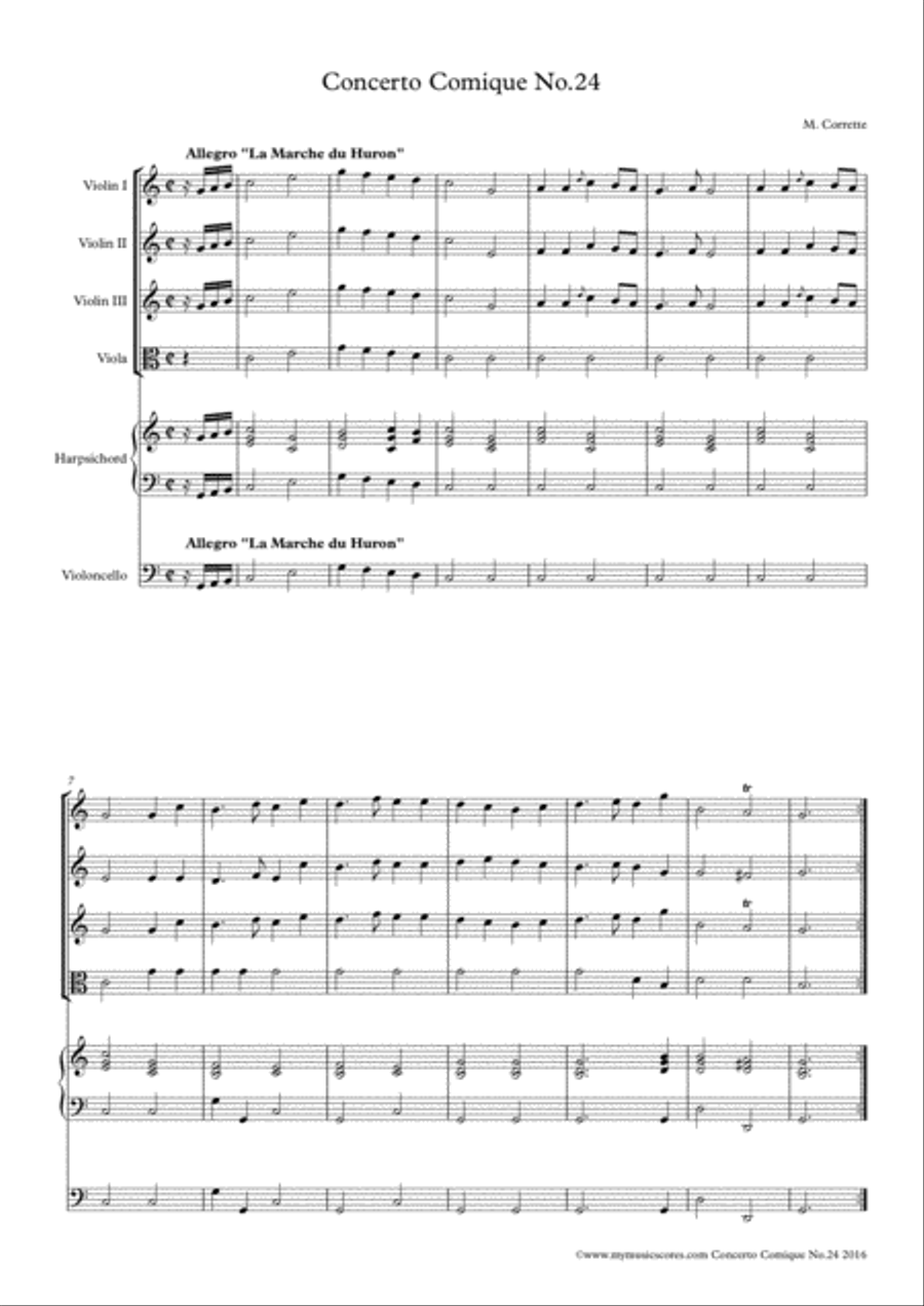 Corrette Concerto Comique No.24 String Orchestra scores gallery preview page 2