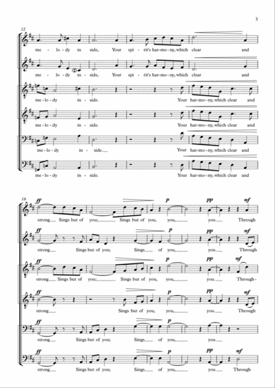 You are the Music (a capella 6 voices) Divisi scores gallery preview page 3