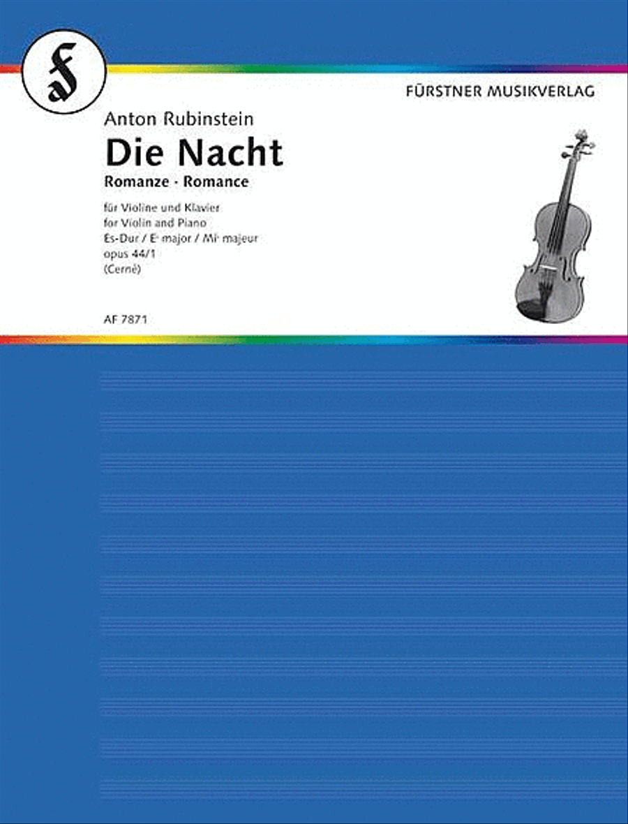 Rubinstein A Nacht Op44/1 (cerne) Violin Solo scores gallery preview page 1