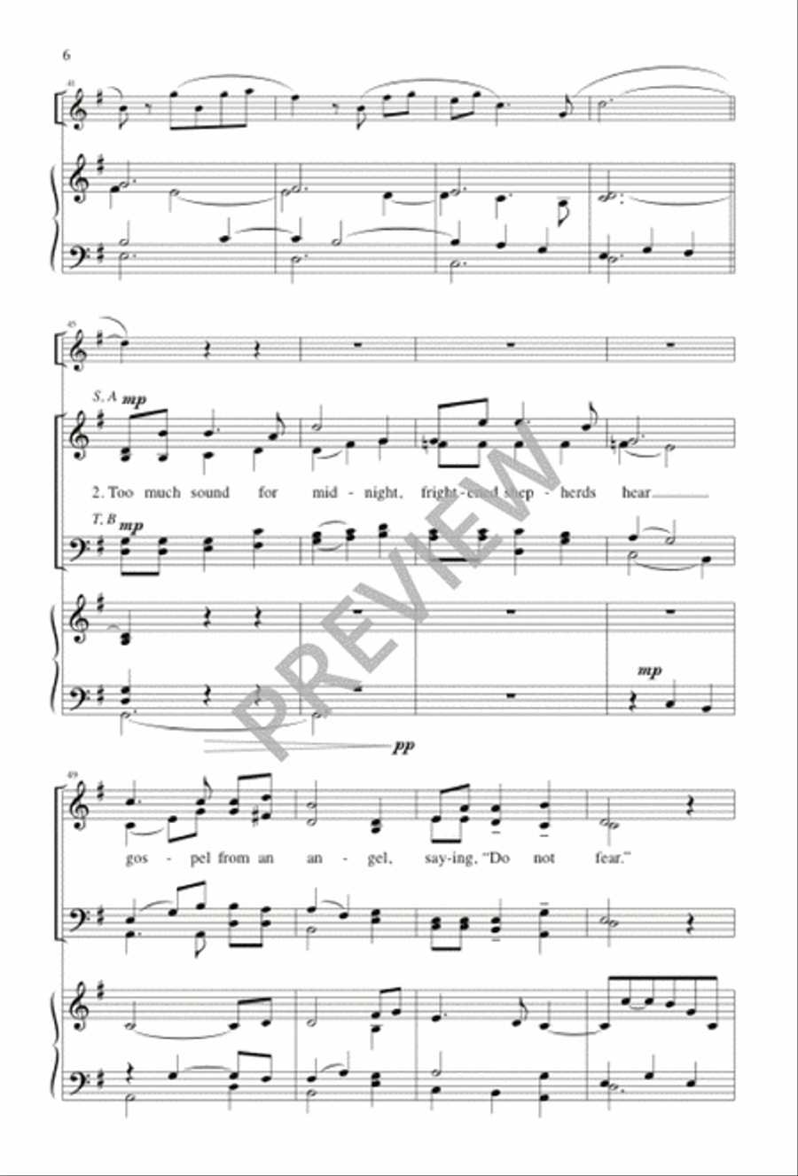 Too Much Light for Midnight 4-Part scores gallery preview page 5
