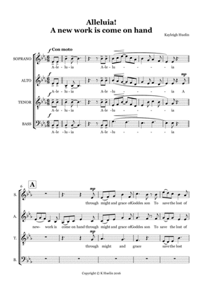 Alleluia! A new work is come on hand - SATB choir