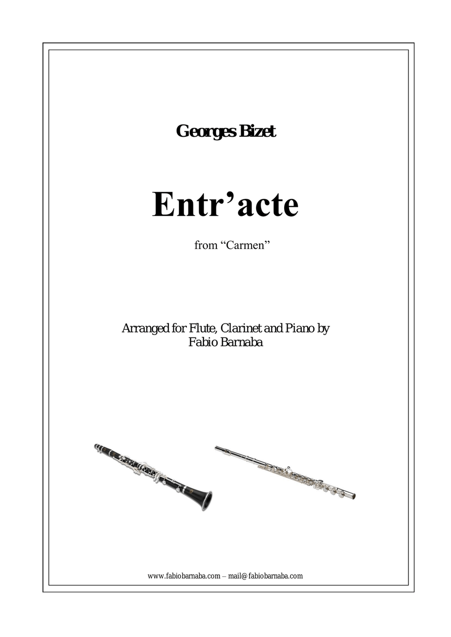 Entr'acte from Bizet's Carmen - for Flute, Clarinet and Piano Small Ensemble scores gallery preview page 1