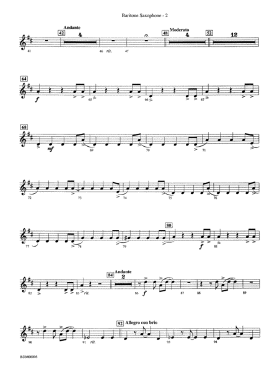 Overture de Argentina: E-flat Baritone Saxophone Concert Band scores gallery preview page 2
