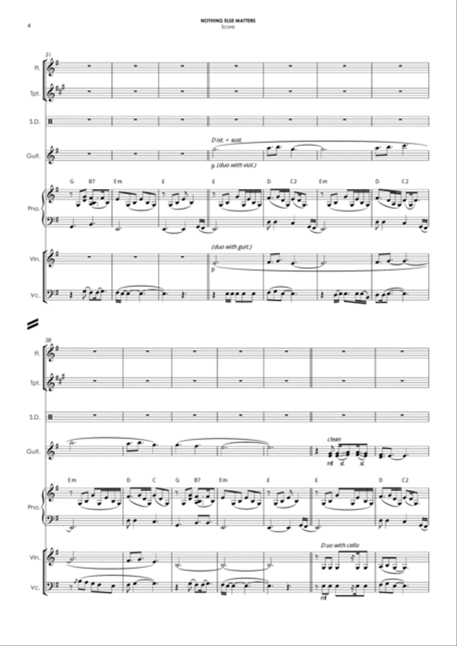 Nothing Else Matters Small Ensemble scores gallery preview page 4