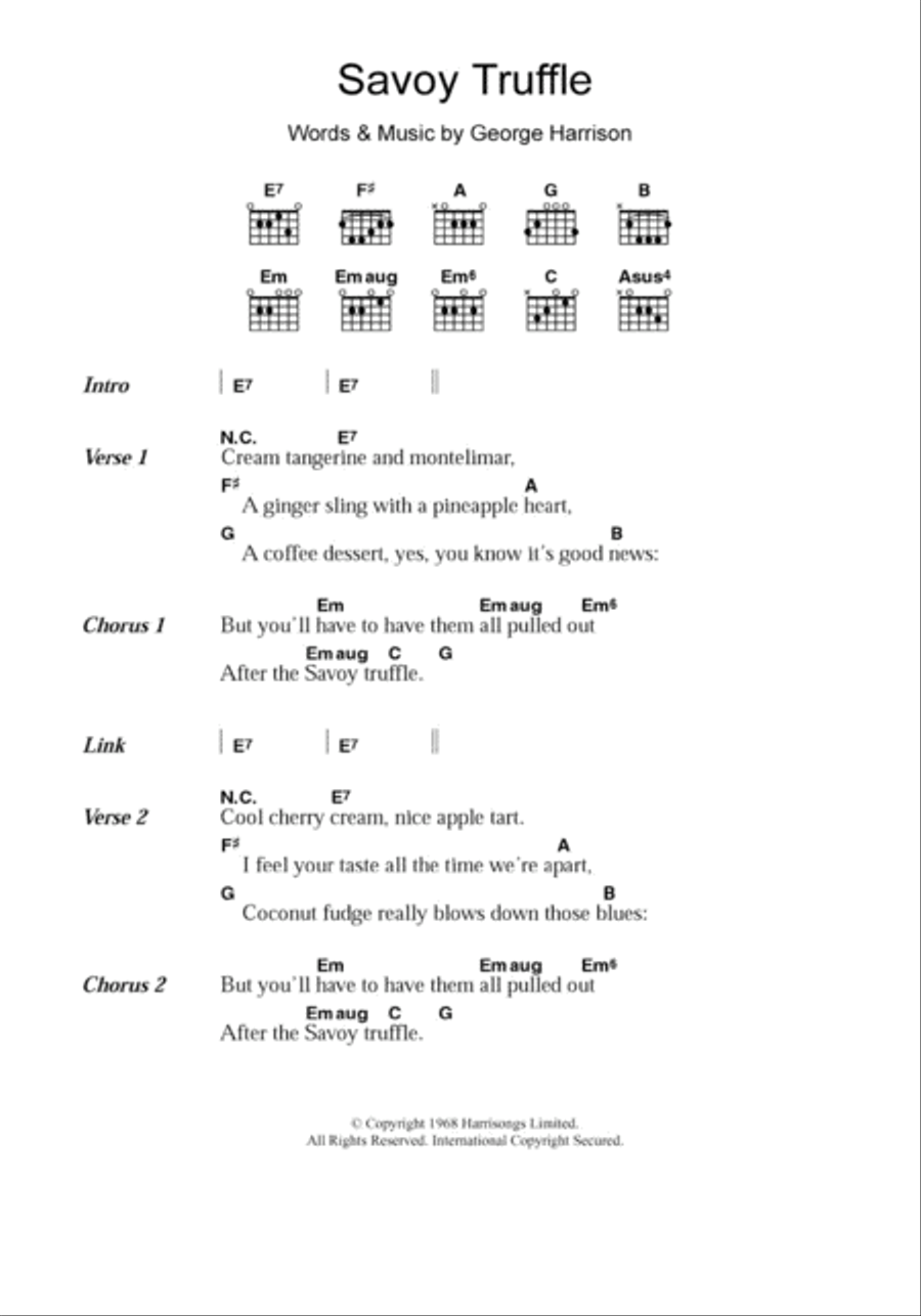 Savoy Truffle Savoy Truffle Acoustic Guitar scores gallery preview page 1
