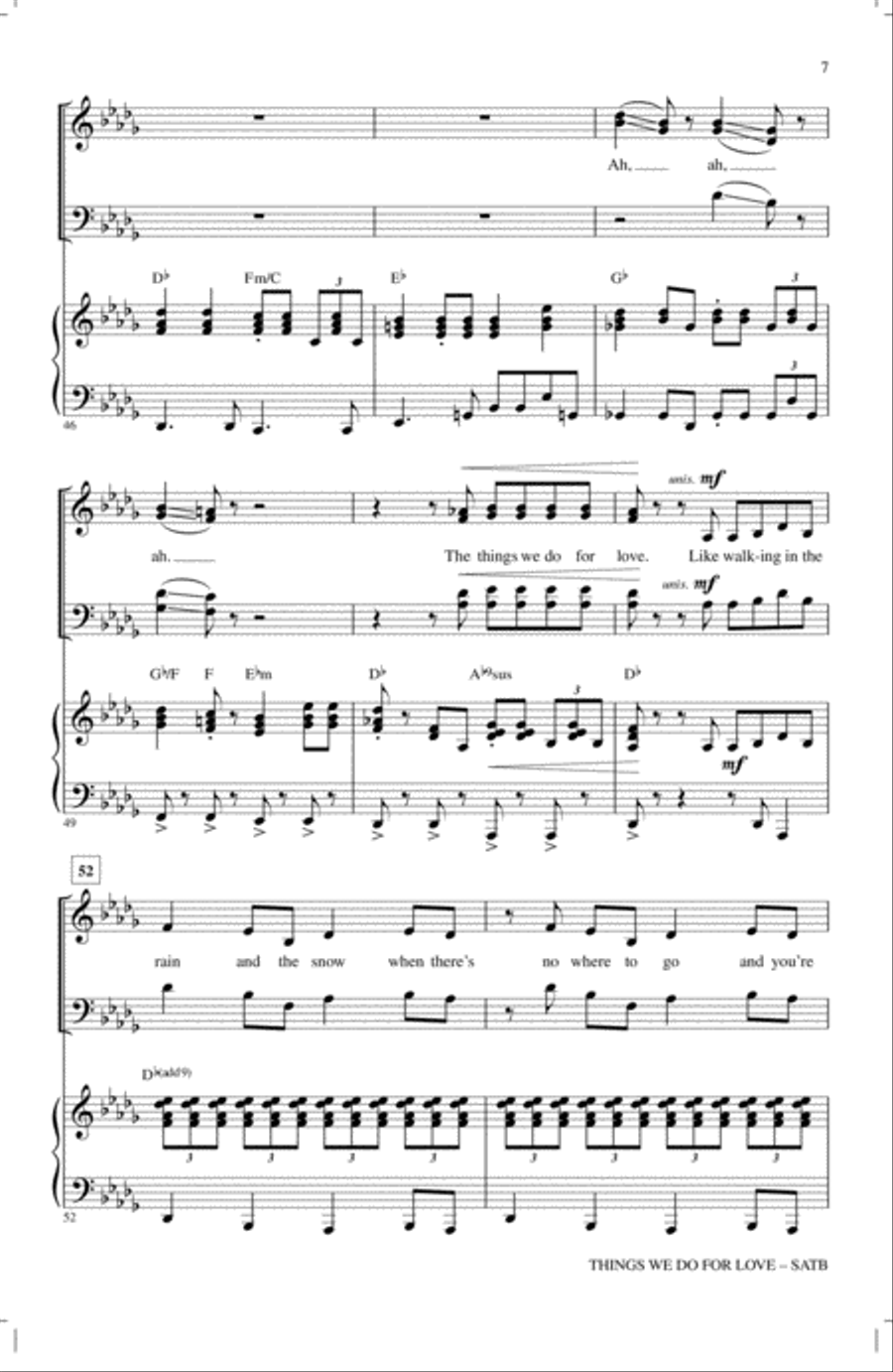 Things We Do For Love Things We Do For Love 4-Part scores gallery preview page 6